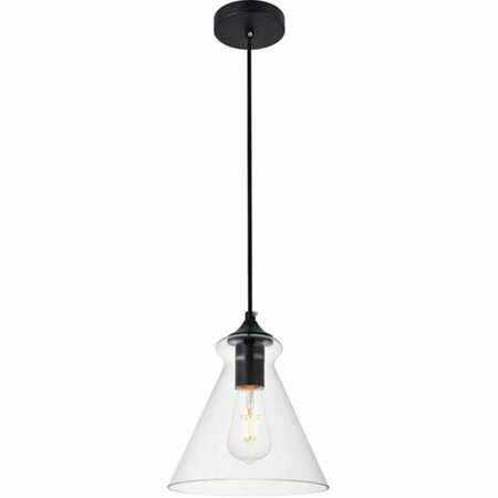 CLING Destry 1 Light Pendant Ceiling Light with Clear Glass Black CL2952153